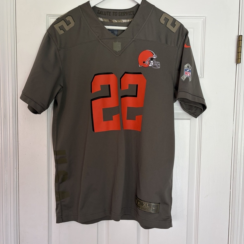 Nike Cleveland Browns Peppers 22 Camo Salute To Service Jersey Size XL